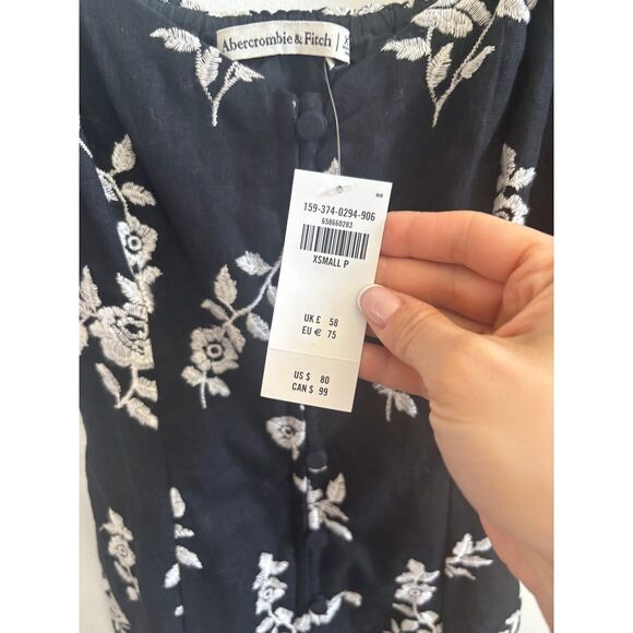 NWT Abercrombie Linen Blend Button Through Mini Dress | XS - Picture 5 of 8